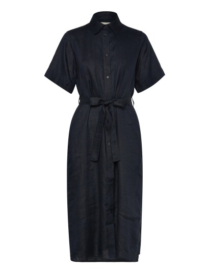 GANT Linen Ss Shirt Dress Black 42