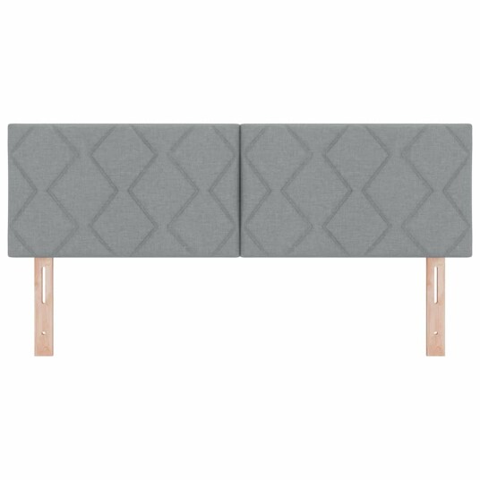 Sengegavl med diamantblokkdesign Lys grå 160 cm Stoff