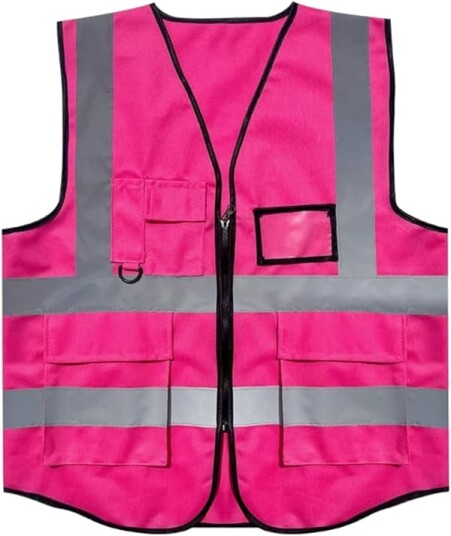 Sikkerhetsvest I Netting Med Lommer Og Glidelås Godt Synlig Refleksvest Jakke For Menn Kvinner Voksne