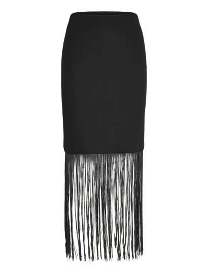 Gina Tricot Fringe Skirt - Black - XS