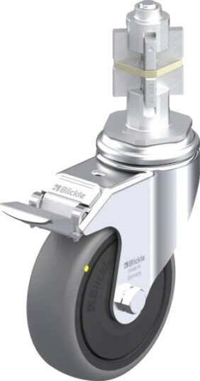 Blickle 739956 Lkra-Tpa 101Kf-11-Fi-Els-E17 Styrehjul Med Brems, Hjuldiameter 100 Mm, Bæreevne Maks. 70 Kg, 1 Stk