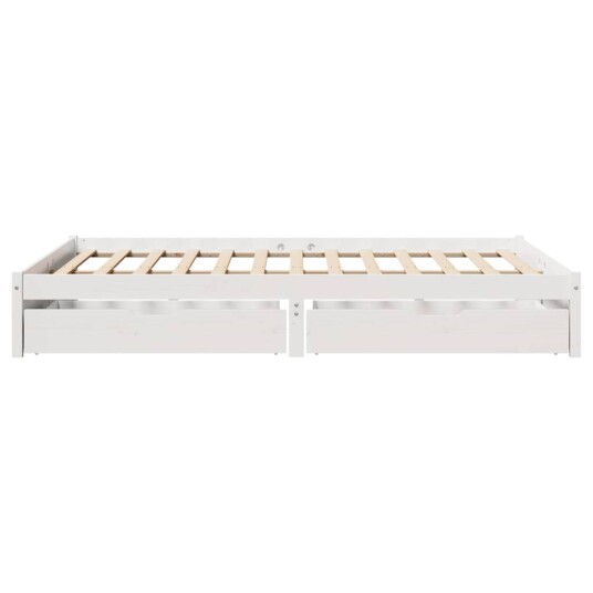 Sengeramme uten madrass hvit 150x200 cm heltre furu 8721102940545