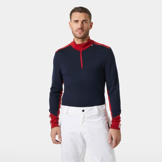 Helly Hansen Herre Lifa Merino Mellomvekt 1/2 Glidelås Basislag Marineblå XL