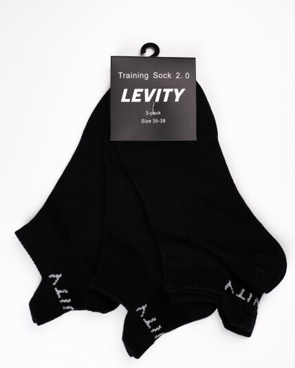 LEVITY 3-pack Training Sock 2.0 Black - 35-38
