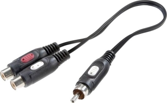 Speaka Professional Sp-7869820 Phono Audio Y-Adapter 1X Cinch-Kontakt 2X Cinch-Hunstykke Sort