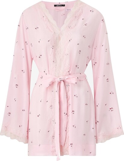 Gina Tricot Morgenkåpe Lace Loungewear Robe Flerfarget