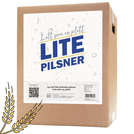 Ølbrygging As Lite Pilsner allgrain ølsett Lav på karbohydrater nydelig smak! Ølbrygging As Lite Pilsner allgrain ølsett Lav på karbohydrater nydelig smak!
