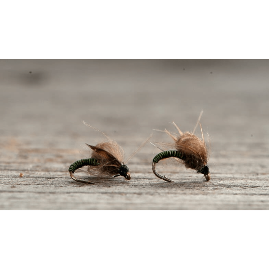 Midgar døgnfluer Vulgata CDC Half Wing Emerger Tan 8 - tan brown spotted