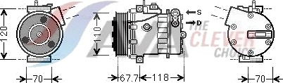 AVA COOLING SYSTEMS FTK384 AC-kompressor