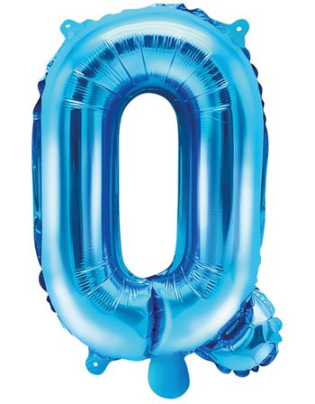 Bokstaven Q Blå 35 cm Liten Folieballong Bokstaven Q Blå 35 cm Liten Folieballong