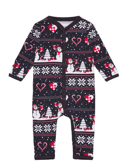 Happy Seasons Christmas Heart Jumpsuit Navy Baby Multi/patterned 68