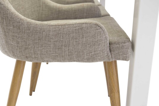 Venture Design Count & Plaza spisegruppe Hvit/grå 6 st stoler & bord 220 x 100 cm