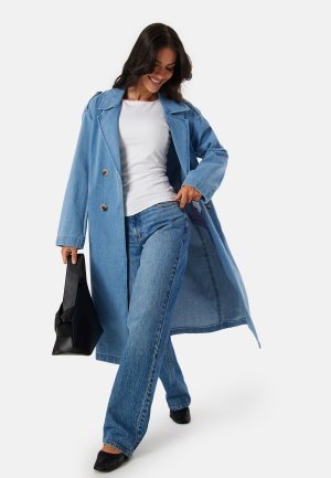 VILA Vici doublebreasted L/S denim trenchcoat Medium Blue Denim 38 VILA Vici doublebreasted L/S denim trenchcoat Medium Blue Denim 38