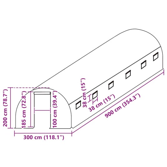 vidaXL Erstattningstrekk til drivhus (27 m²) 300x900x200 cm grønn vidaXL Erstattningstrekk til drivhus (27 m²) 300x900x200 cm grønn