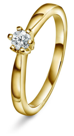 Olivia, Ring i 585 gult gull med diamant 0,15 ct, størrelse 50