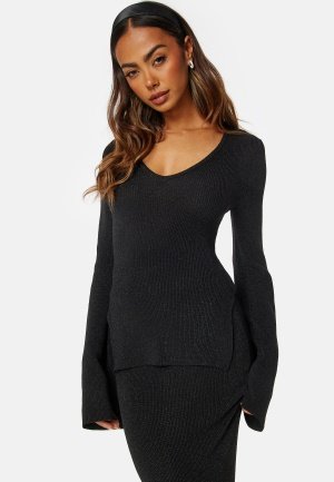 Madeleine Bitici X Bubbleroom Madeleine Sparkling Knitted Top Black 2XL