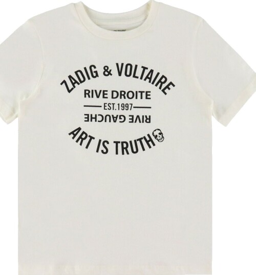 Zadig & Voltaire T skjorte   Off White m. Trykk   Zadig & Voltaire   10 år 140   T skjorte   Hvit