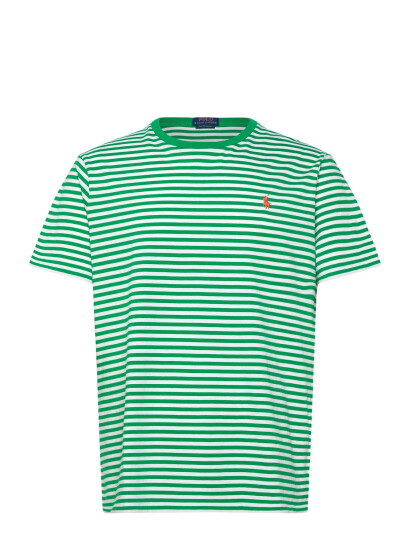 Polo Ralph Lauren Custom Slim Fit Striped Jersey T Shirt   Green   XS