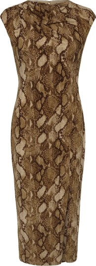 Lauren Ralph Lauren Python Print Jersey Cap Sleeve Dress TAN MULTI 32