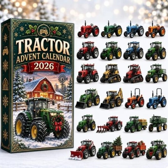 2026 Transportkjøretøy Julekalender 24 dagers Akryl Hengende Nedtellingdekorasjoner Morsomt Kjøretøytema Jul **Julegrønn Trak