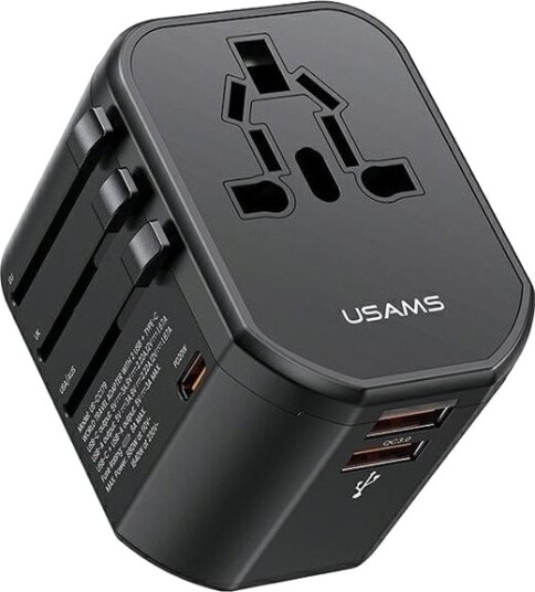 Usams Nettverksadapter 2Xusb+1Xusb-C T59 20W4in1 Us/Au/Eu/Uk Svart/Svart Cc179tc01 Us-Cc179 Universal Reiselader