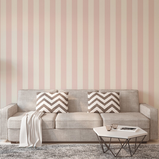 INNOVA TREND TAPET STRIPER ROSA/HVIT 10,05X0,53 M