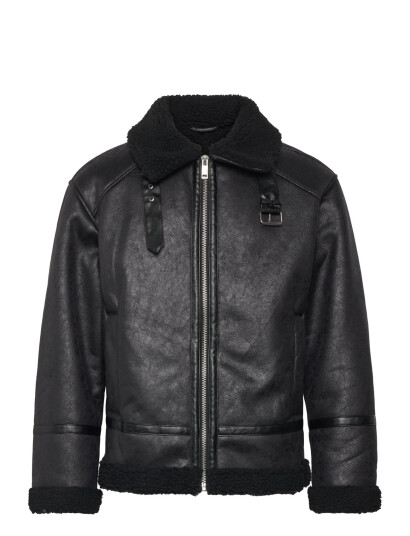 Lindbergh Faux Shearling Jacket - Black - L Lindbergh Faux Shearling Jacket - Black - L