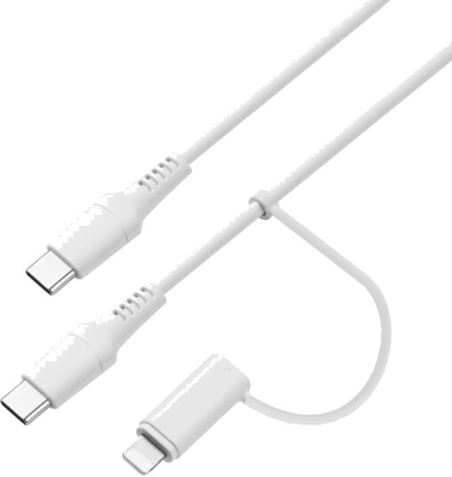Sandstrøm USB-C til USB-C-kabel med Lightning-adapter (3m) Sandstrøm USB-C til USB-C-kabel med Lightning-adapter (3m)