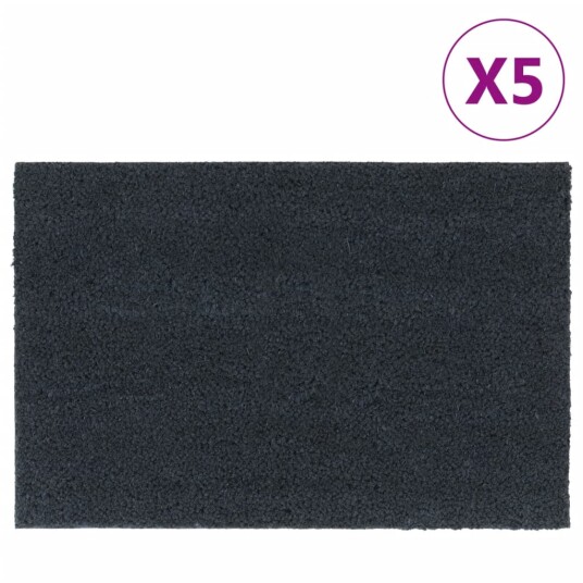 Dørmatter 5 stk mørkegrå 40x60 cm tuftet kokosfiber 8721012225114