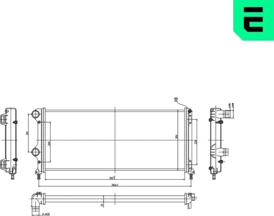Radiator, motorkjøling ERA 673623