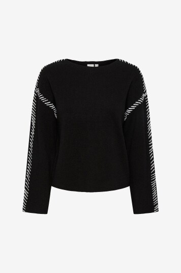 Y.A.S - Genser yasStitcha LS Knit Pullover S - Svart