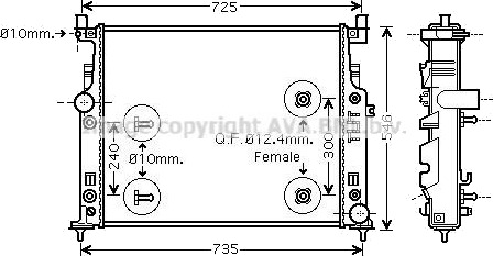 PRASCO MSA2436 Radiator motorkjøling PRASCO MSA2436 Radiator motorkjøling