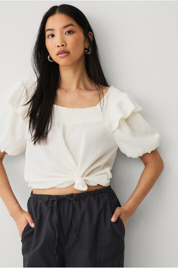 Ellos Collection Off shoulder topp Hvit