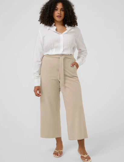 Kaffe Curve Kcpheolo Cropped Pants Beige L Kaffe Curve Kcpheolo Cropped Pants Beige L