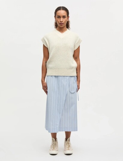 Mads Nørgaard Mia Poplin Marty Wrap Skirt Blue 34 Mads Nørgaard Mia Poplin Marty Wrap Skirt Blue 34