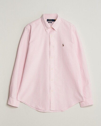 Polo Ralph Lauren Custom Fit Micro Striped Oxford Shirt Pink