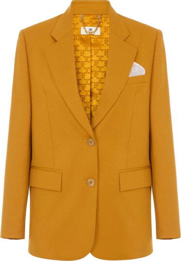 Elisabetta Franchi Dame Jakker Gul 2XL,