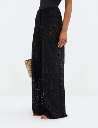 Malina Stacey Wide Lace Pants Black 40