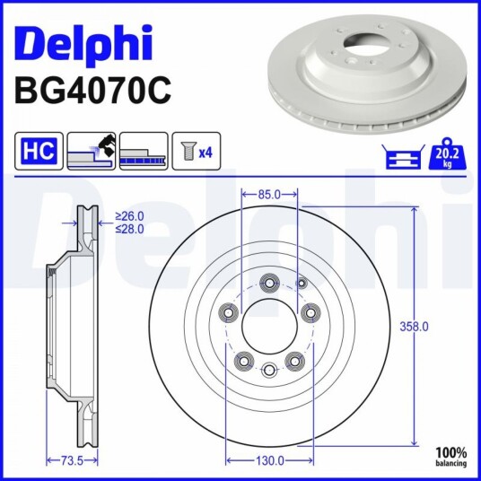 Bremseskive DELPHI BG4070C