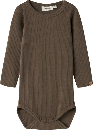 Lil"Atelier Nbmgabo Bib Ls Slim Body Lil Brown 80