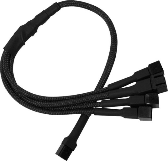 Nanoxia vifte-splitterkabel 60cm 3-pin til 4x 3-pin Sort Nanoxia