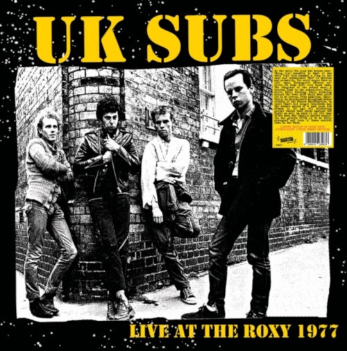 U.K. Subs  Live At The Roxy 1977  LP/Vinyl