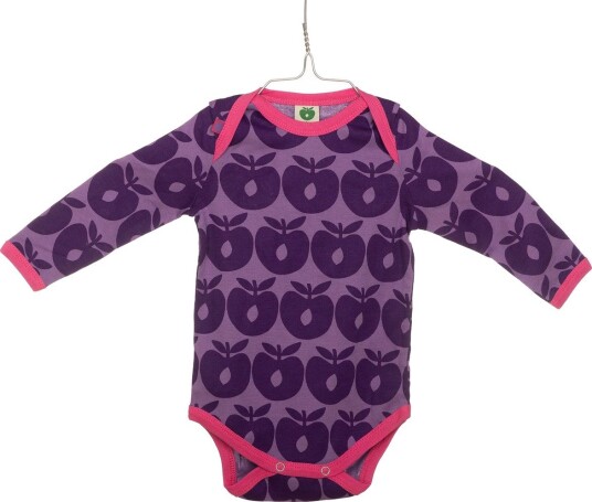 Småfolk Body eple lilla m rosa kant (56 cm)