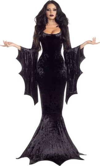 Halloween Flaggermus Heksebrudekostyme til Dame Svart
