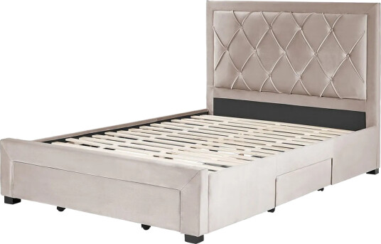Seng med oppbevaringsskuffer Lievin Beige 140x200 cm