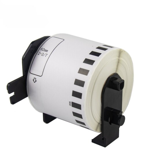 Kompatibel Brother Papirlabel 62mm x 30.48 m - svart / hvit