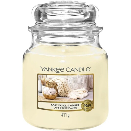 Yankee Candle Classic Soft Wool & Amber, Duftlys