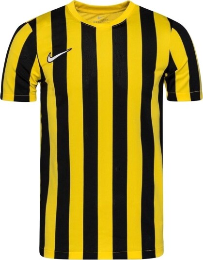 Nike Spillerdrakt Df Striped Division Iv   Tour Yellow/svart/hvit Barn størrelse M: 137 147 cm