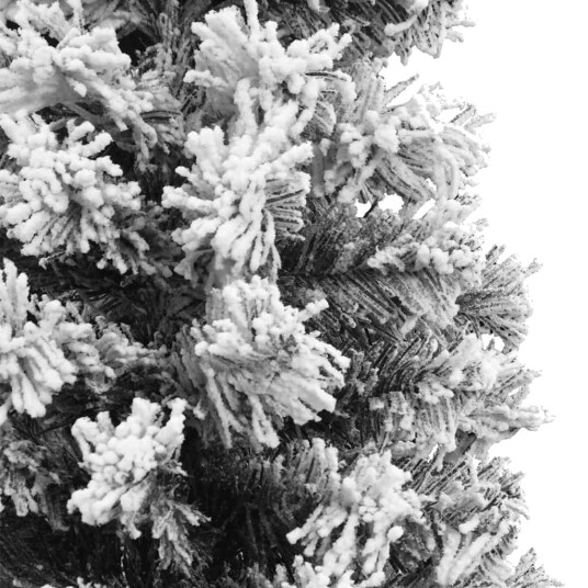 vidaXL Slankt kunstig juletre med flokket snø grønn 150 cm PVC