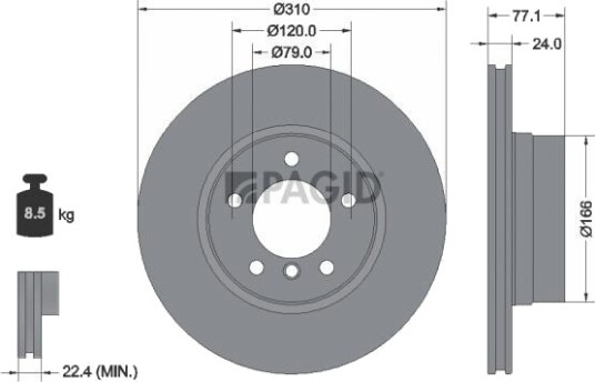 PAGID 54225NHC Bremseskive PAGID 54225NHC Bremseskive